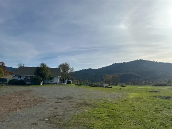 a view of an outdoor space and mountain view
