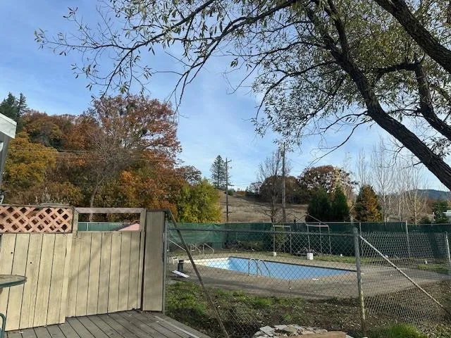 a view of a backyard