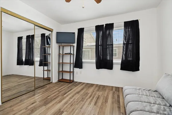 a living room with furniture