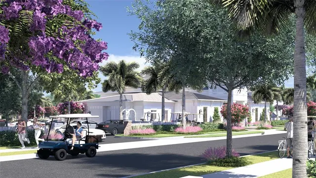 a front view of a building with street view