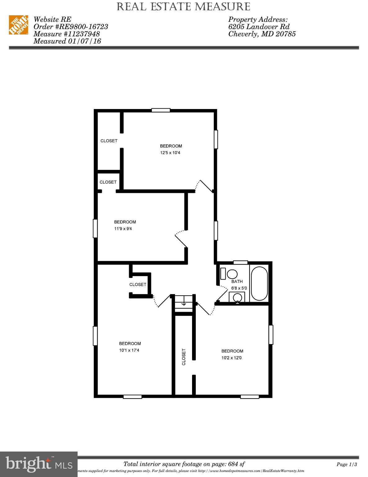 6205 Landover Road Cheverly, MD 20785 - Photo 29 of 30 Floor plan upstairs