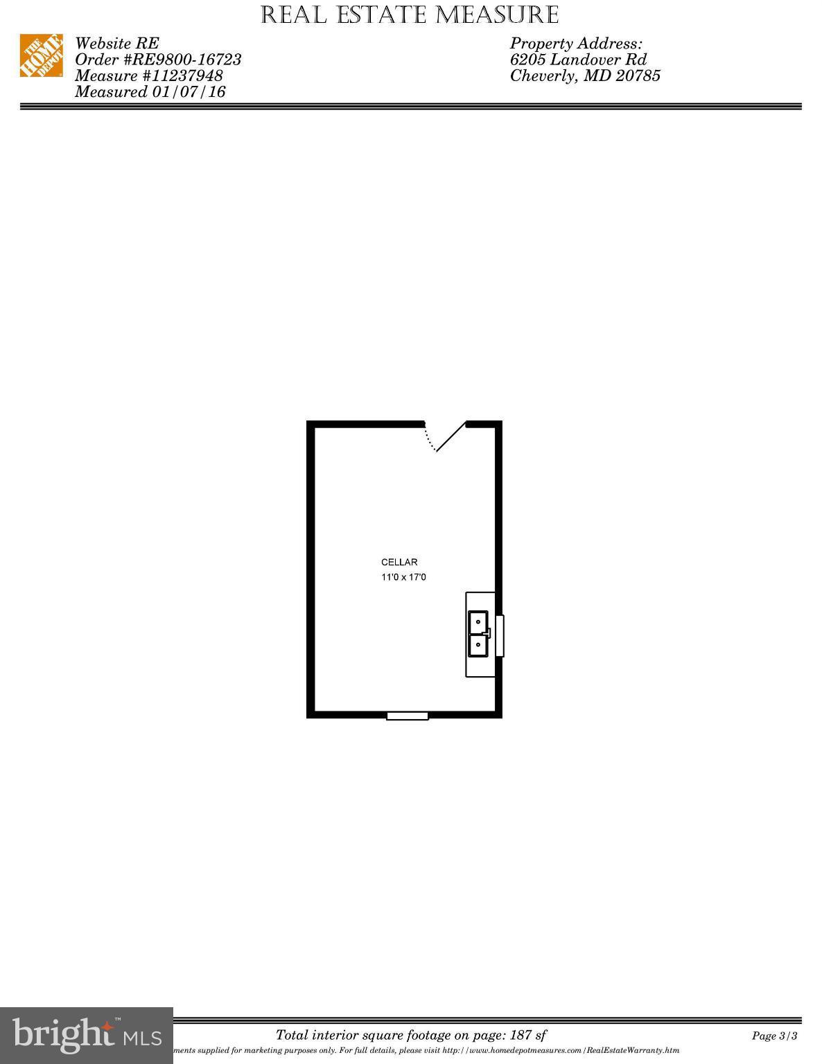 6205 Landover Road Cheverly, MD 20785 - Photo 30 of 30 Floor plan basement