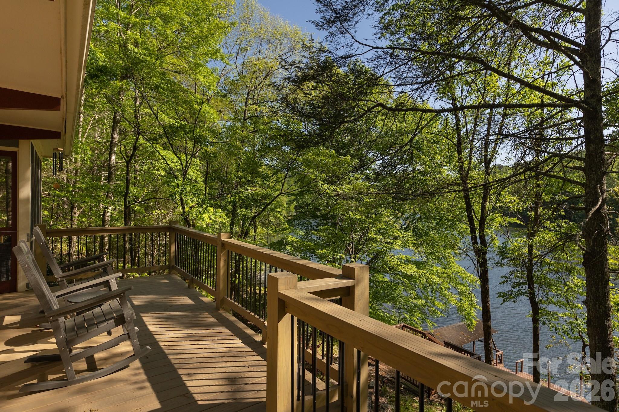 1971 Buffalo Creek Road Lake Lure, NC 28746 - Photo 27 of 31 a view of balcony with wooden floor and fence