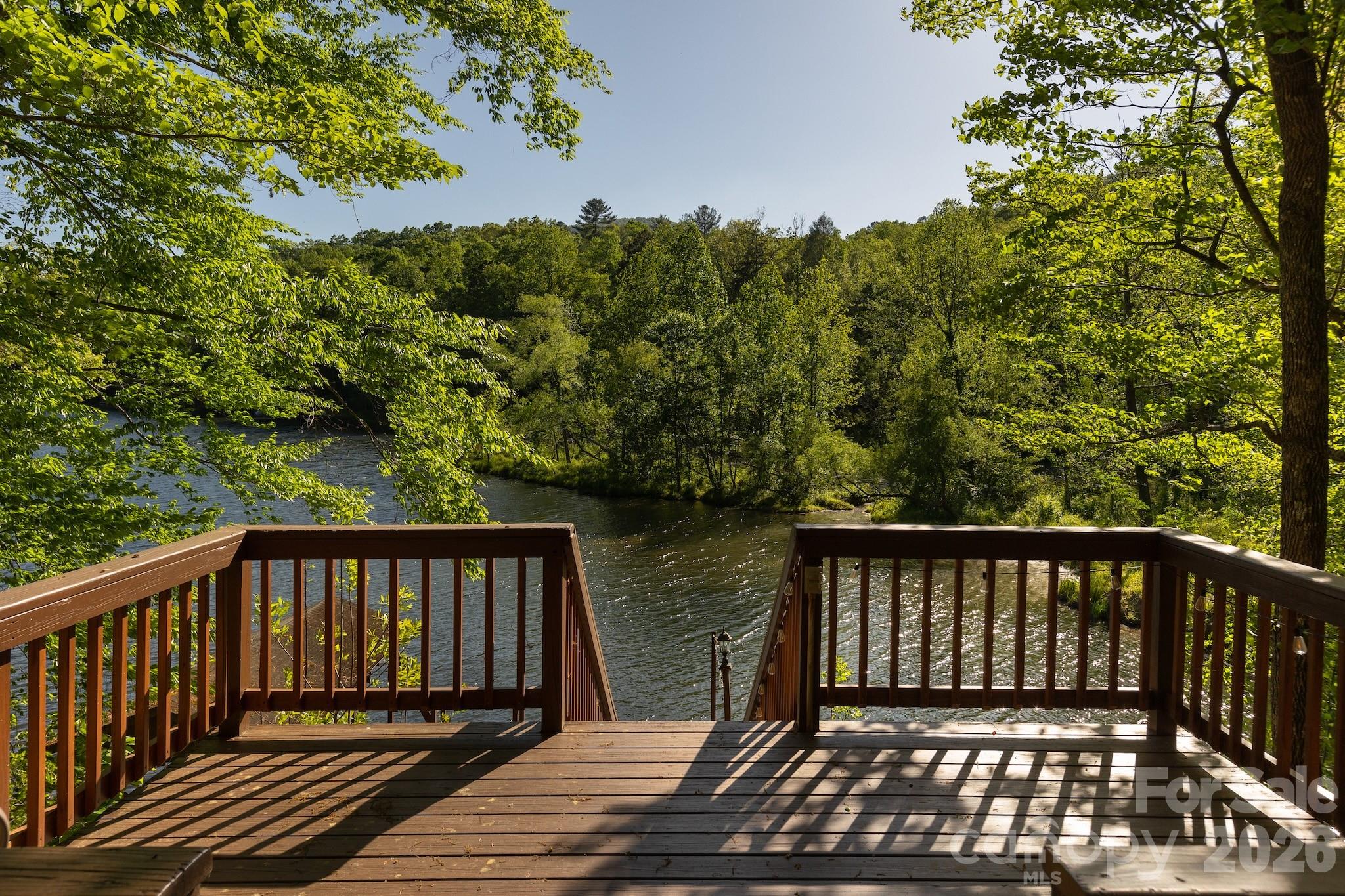 1971 Buffalo Creek Road Lake Lure, NC 28746 - Photo 29 of 31 a view of balcony with wooden floor and fence