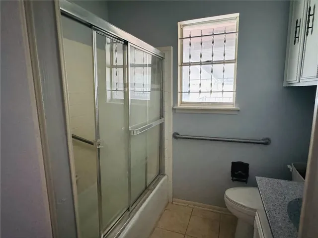 a bathroom with a window
