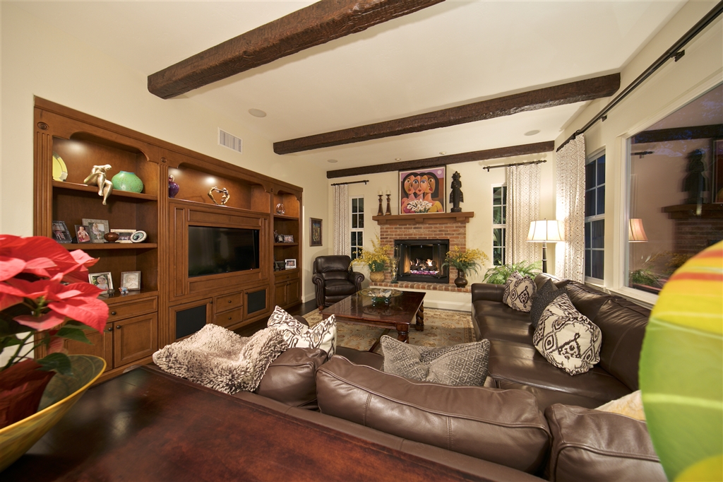 2436 Lapis Road Carlsbad, CA 92009 - Photo 18 of 25 Spacious family room with built ins, rustic fireplaces and views.