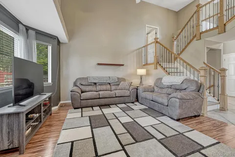 a living room with furniture