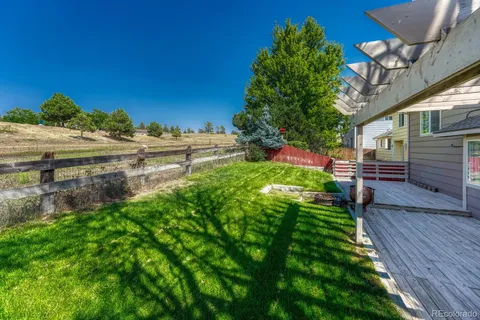 a backyard of a house with lots of green space