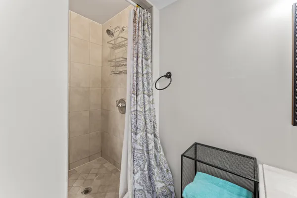a bathroom with a shower