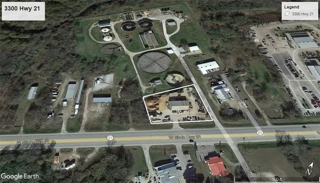 an aerial view of a car park