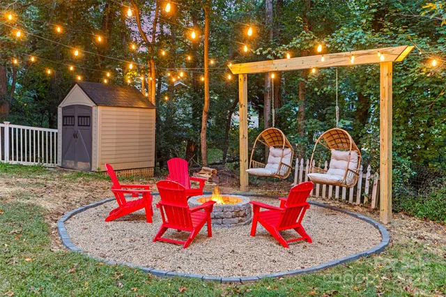 a view of outdoor space with seating