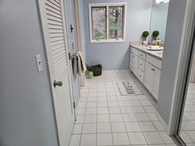 an empty room with windows