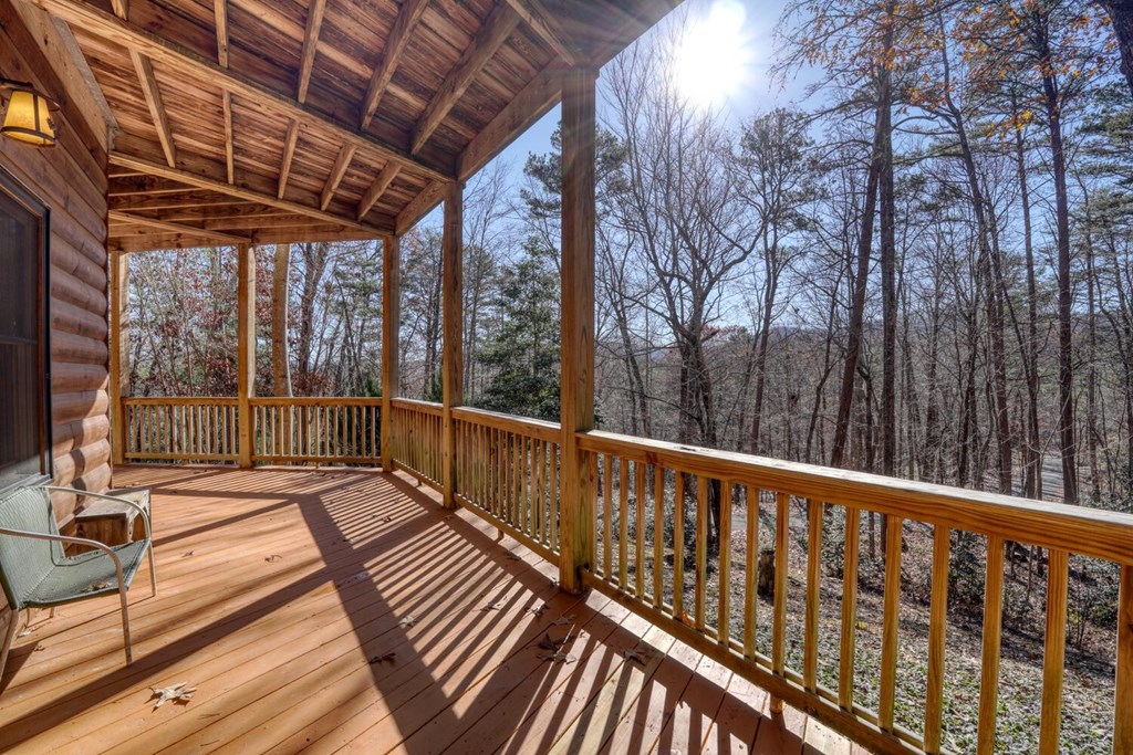 158 Whispering Pines Blue Ridge, GA 30513 - Photo 54 of 74 a view of balcony with wooden floor