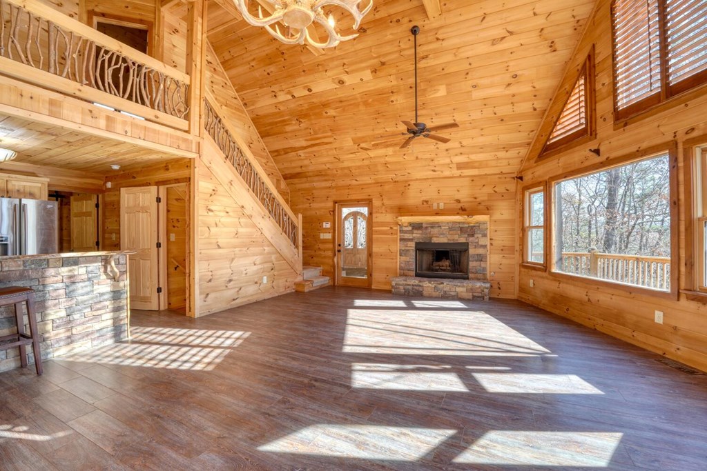 158 Whispering Pines Blue Ridge, GA 30513 - Photo 8 of 74 a view of an entryway with a fireplace