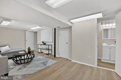 a living room with furniture