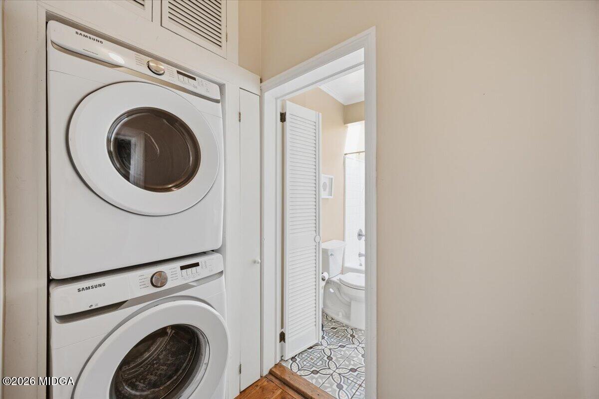 1019 Bond Street Macon, GA 31201 - Photo 38 of 56 a view of a hallway with washer and dryer