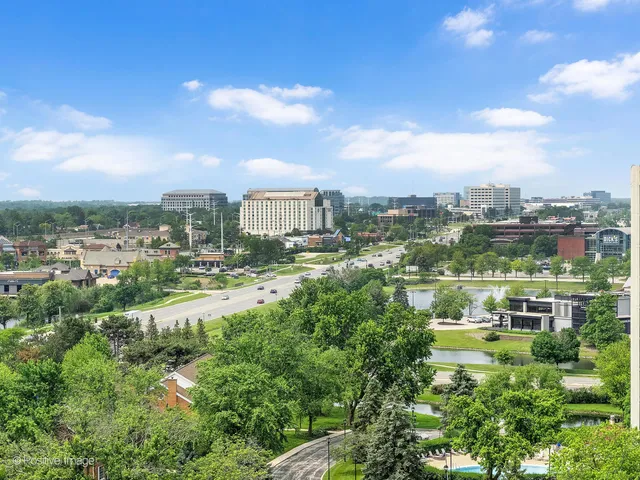 a view of a city from a balcony