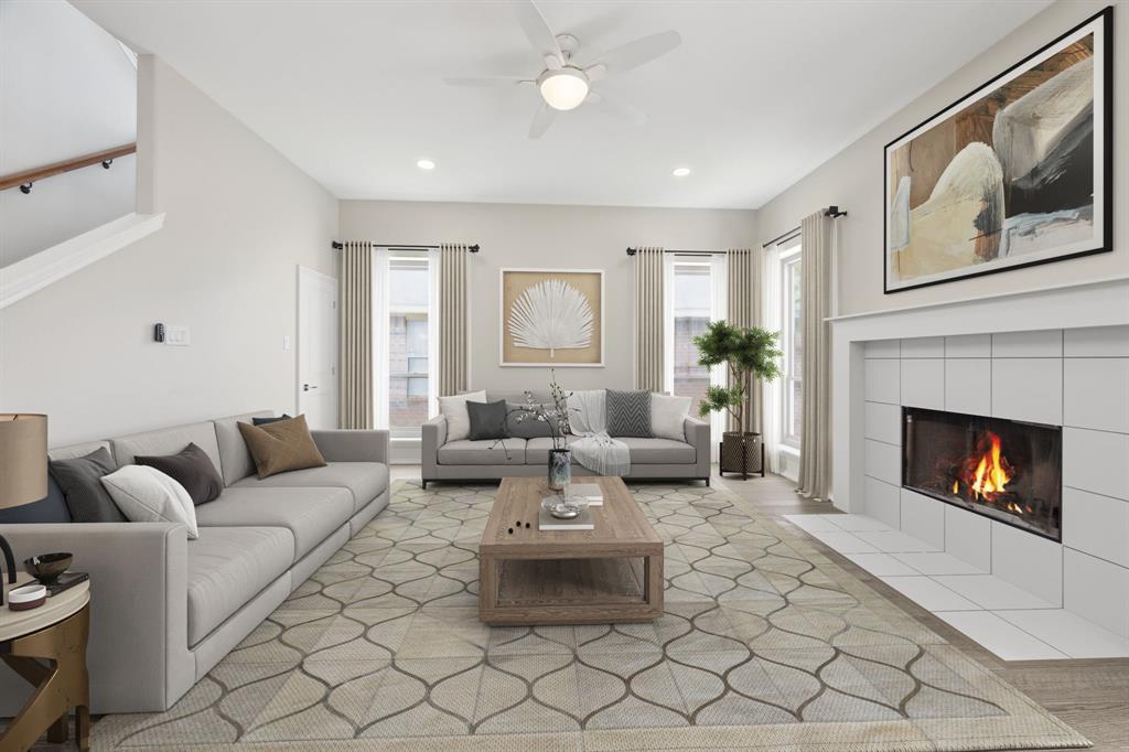 1122 Alicia Lane Lancaster, TX 75134 - Photo 5 of 37 a living room with furniture and a fireplace