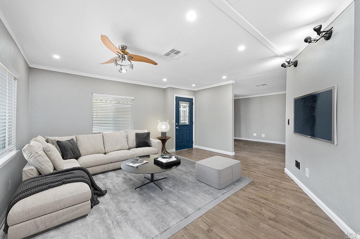 170 Brookview Court Santa Rosa, CA 95409 - Photo 1 of 1 View of front door entry and living room. Virtually Staged.