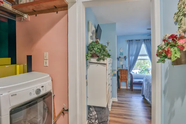 a view of livingroom with furniture and wooden floor