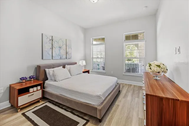 a bathroom with a sink vanity and a mirror