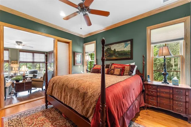 a balcony with furniture and a garden
