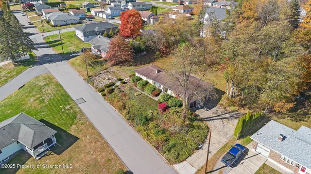 a view of a backyard with plants and a patio