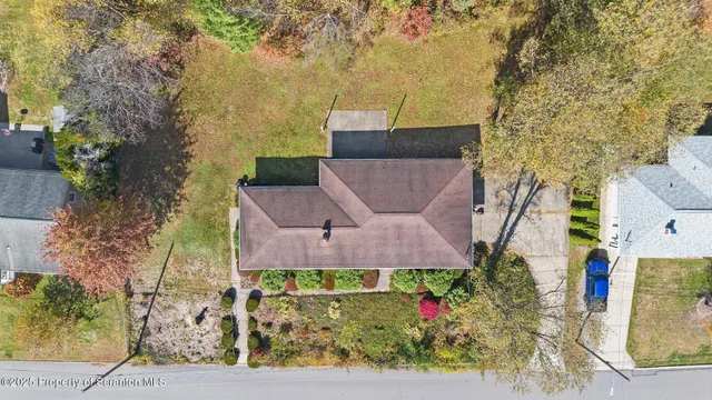 a view of a yard with a tree