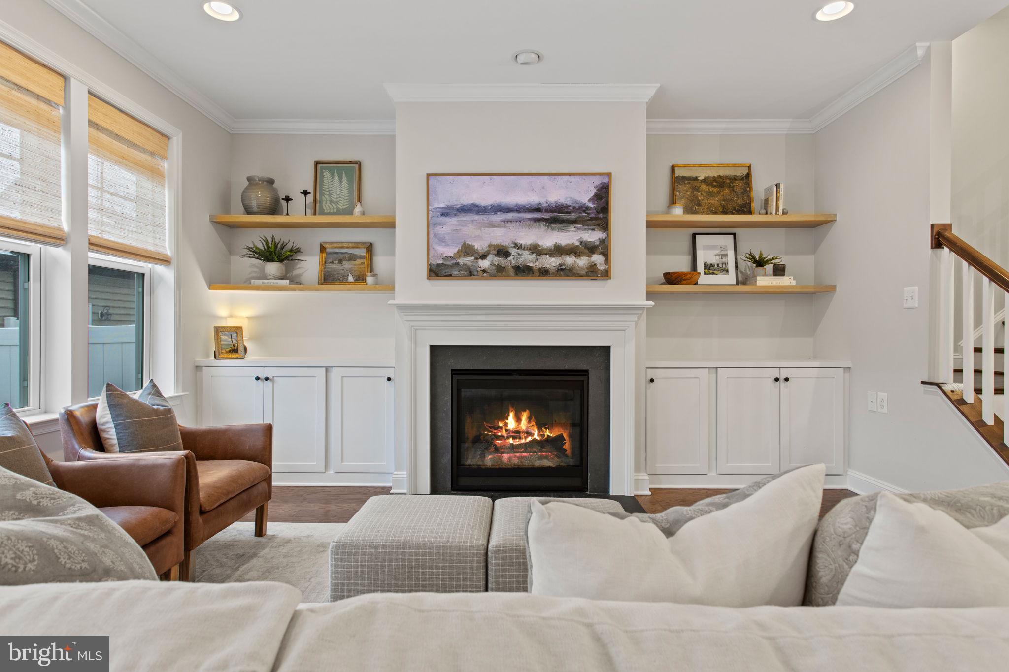 813 Lindley Road Frederick, MD 21701 - Photo 3 of 66 Living Room with Gas Fireplace and Built-ins