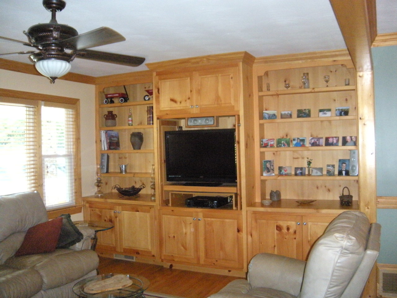 12947 Snow Creek Road Penhook, VA 24137 - Photo 6 of 35 living room with built in bookshelves