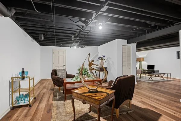 a work room with furniture