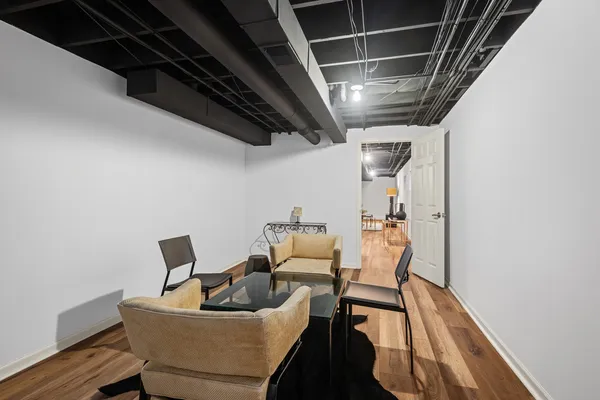a view of a room with furniture
