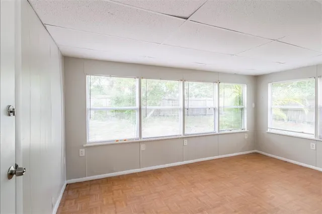 an empty room with a window