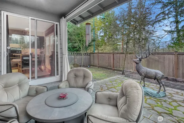a outdoor living space with furniture and a couch