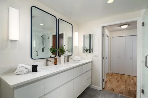 a bathroom with a shower