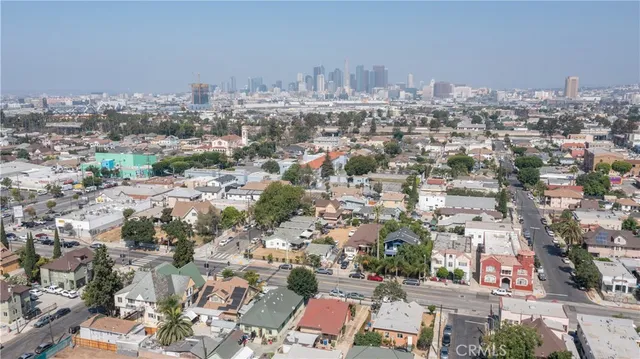 an aerial view of a city with lots of residential buildings