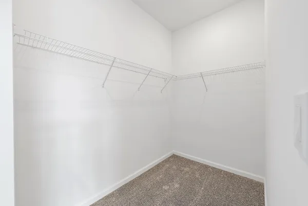 a view of a room with racks on the wall