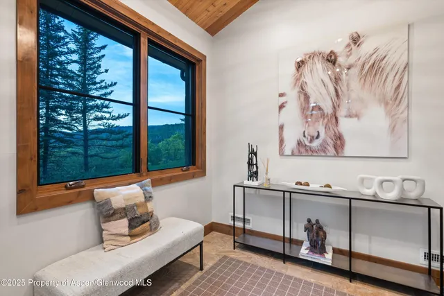 a bedroom with a bed and walk in closet