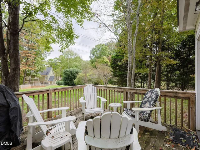 a view of a deck with a patio