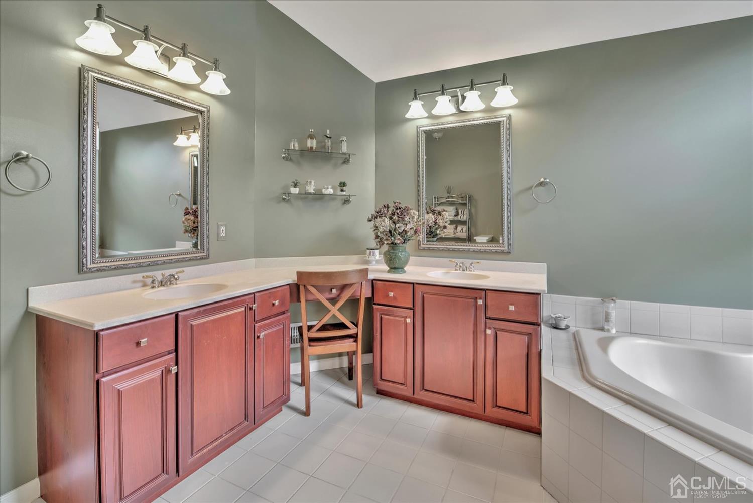32 Spruce Meadows Drive Monroe Township, NJ 08831 - Photo 27 of 46 a bathroom with a granite countertop double vanity sink mirror and