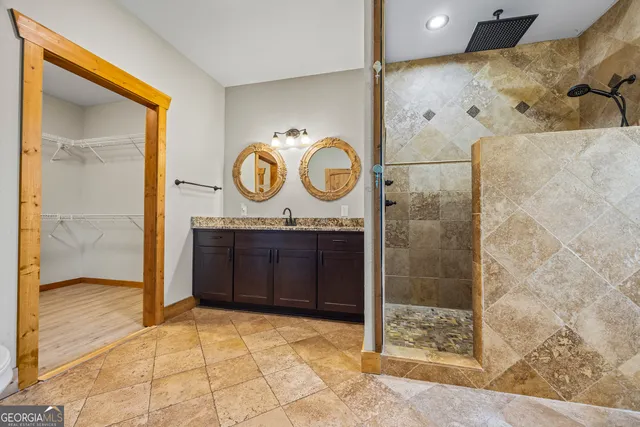 a view of a park with swings and slides