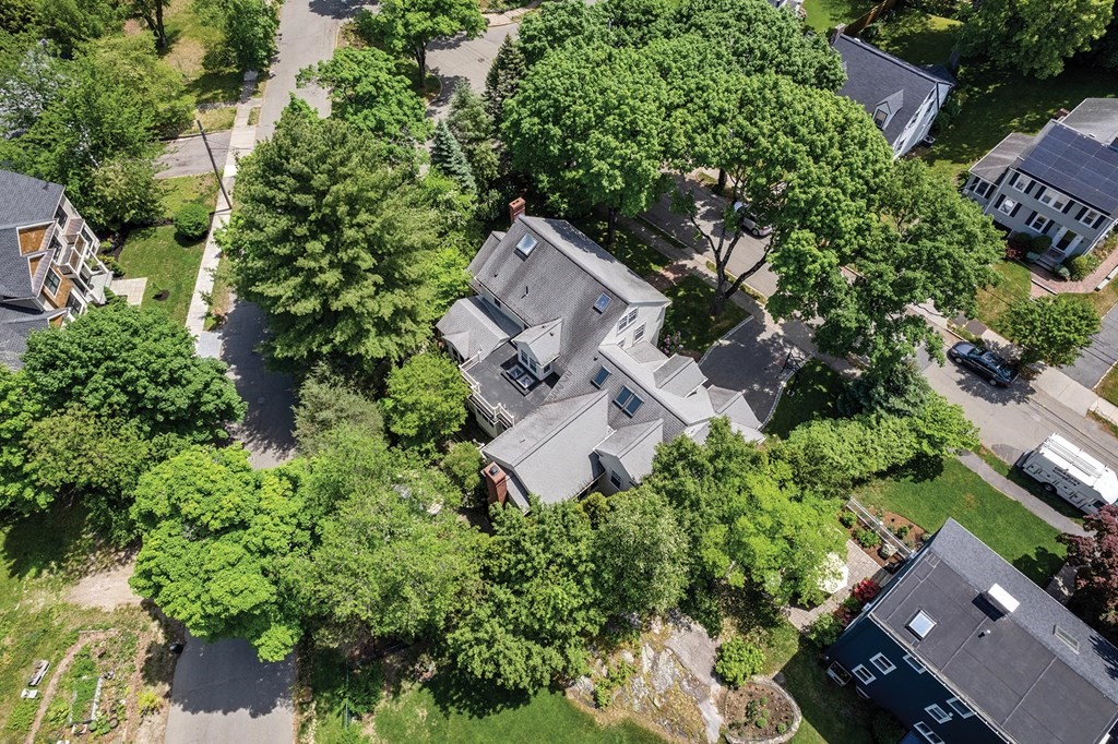 131 Oliver Road Newton, MA 02468 - Photo 41 of 41 an aerial view of a house with a yard