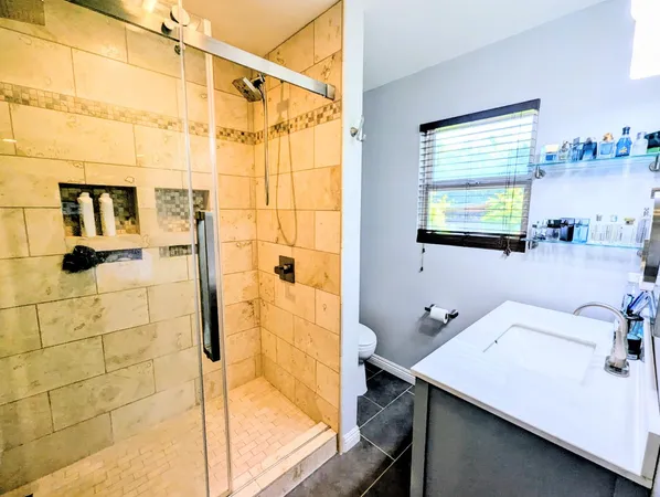 a view of a backyard with garden