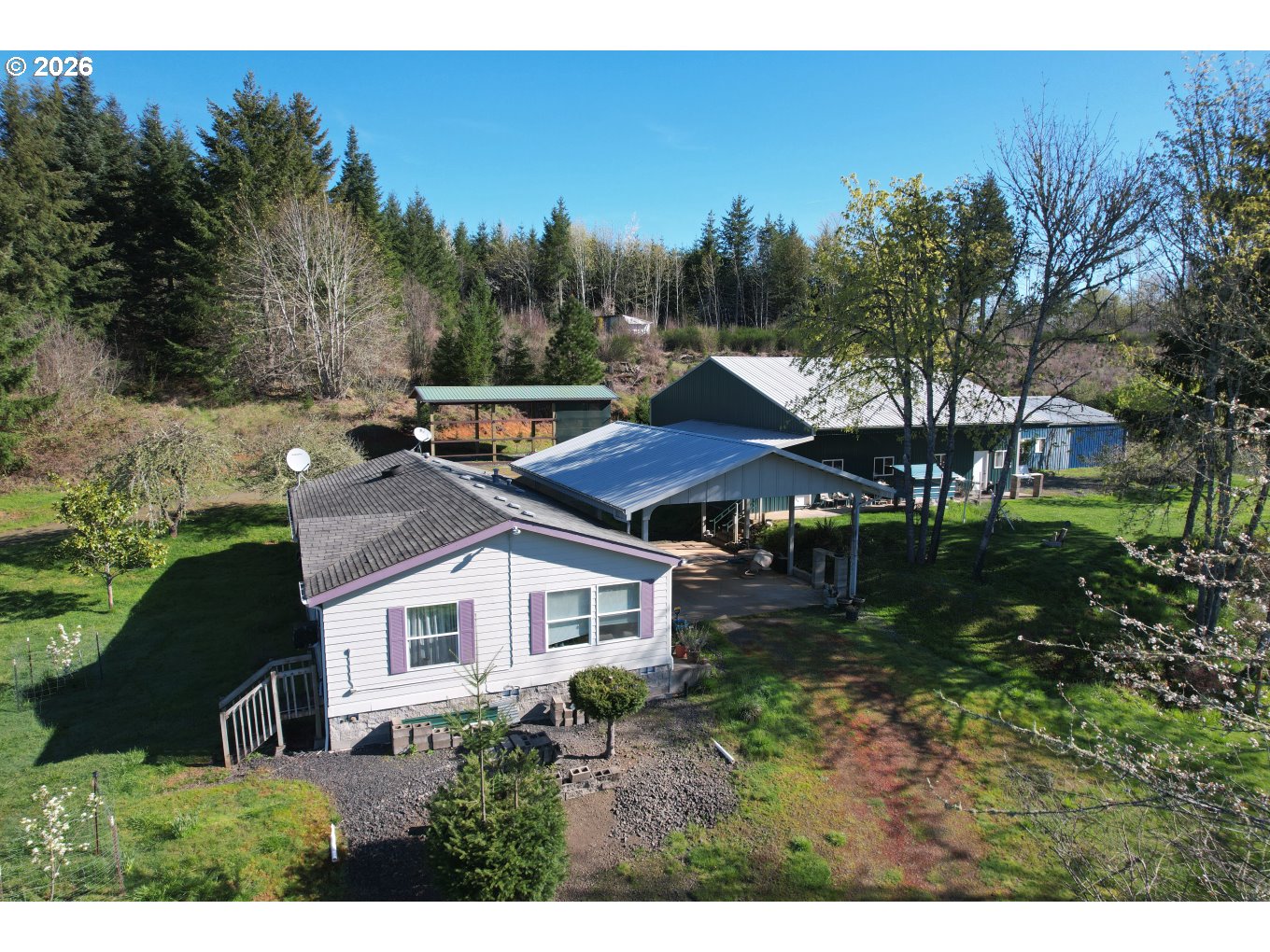 42255 Ames Creek Road Sweet Home, OR 97386 - Photo 9 of 19 a aerial view of a house with a yard