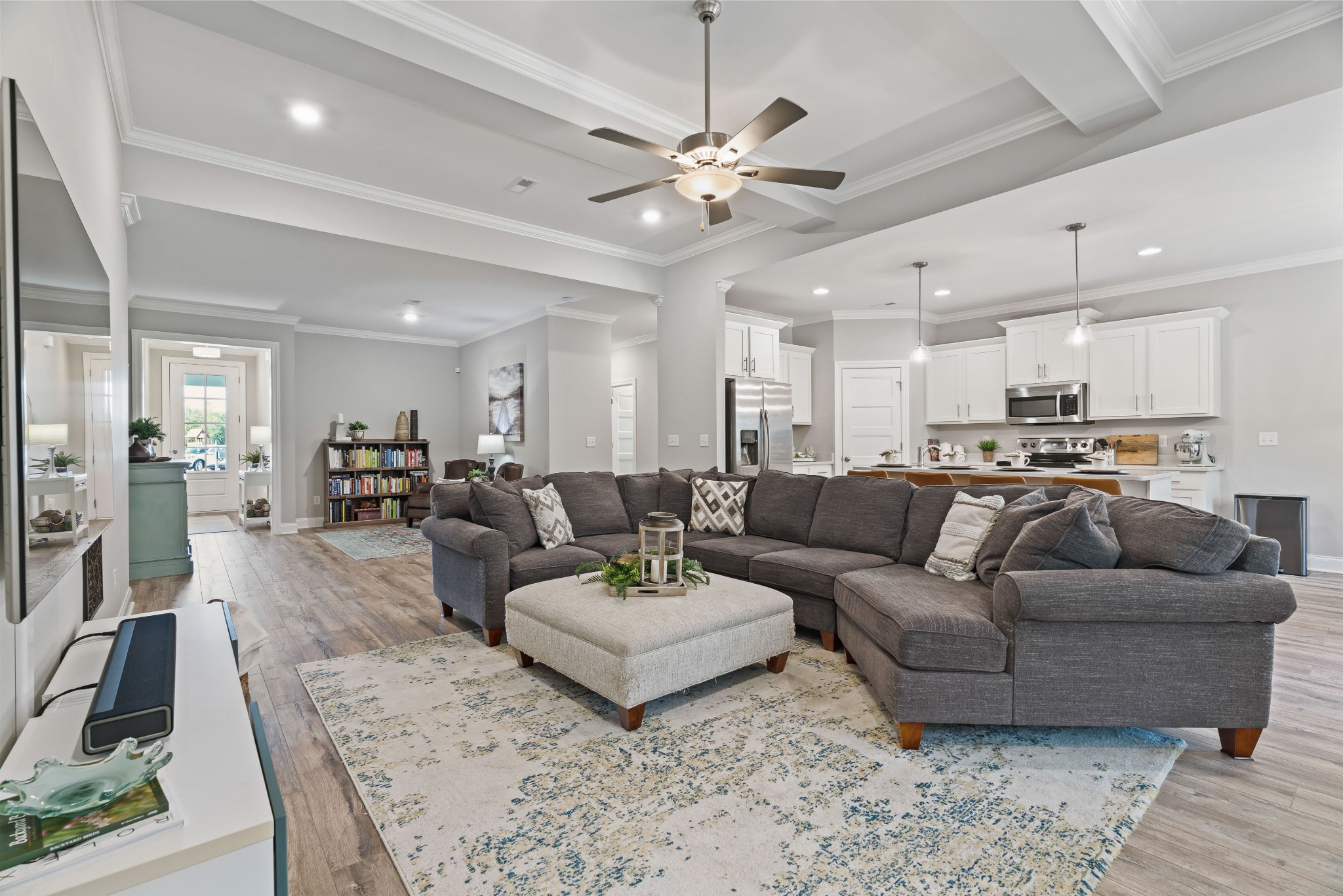 623 Gallant Way Murfreesboro, TN 37129 - Photo 13 of 48 a living room with furniture kitchen view and a chandelier