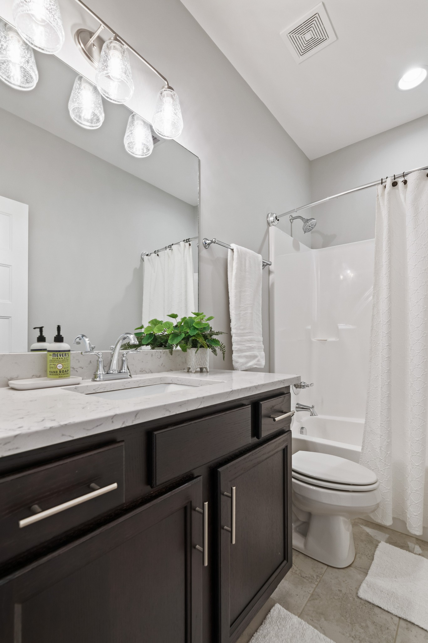 623 Gallant Way Murfreesboro, TN 37129 - Photo 37 of 48 a bathroom with a granite countertop sink a toilet and a mirror