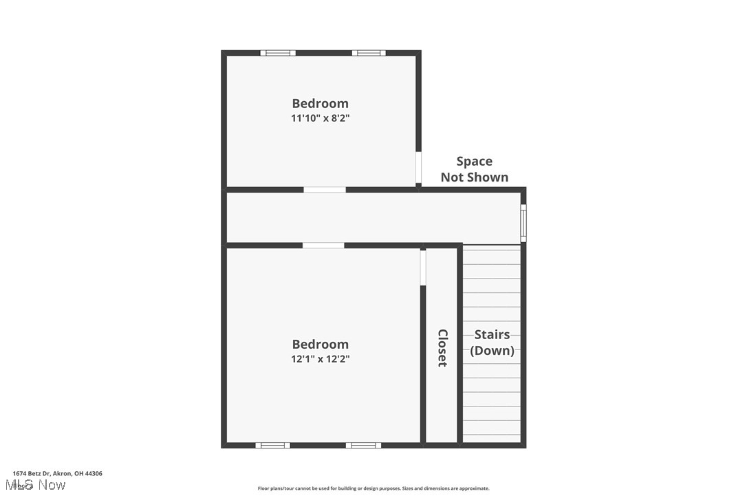 1674 Betz Road Akron, OH 44306 - Photo 27 of 29 Second level floor plan. Bathroom closed off at end of hall