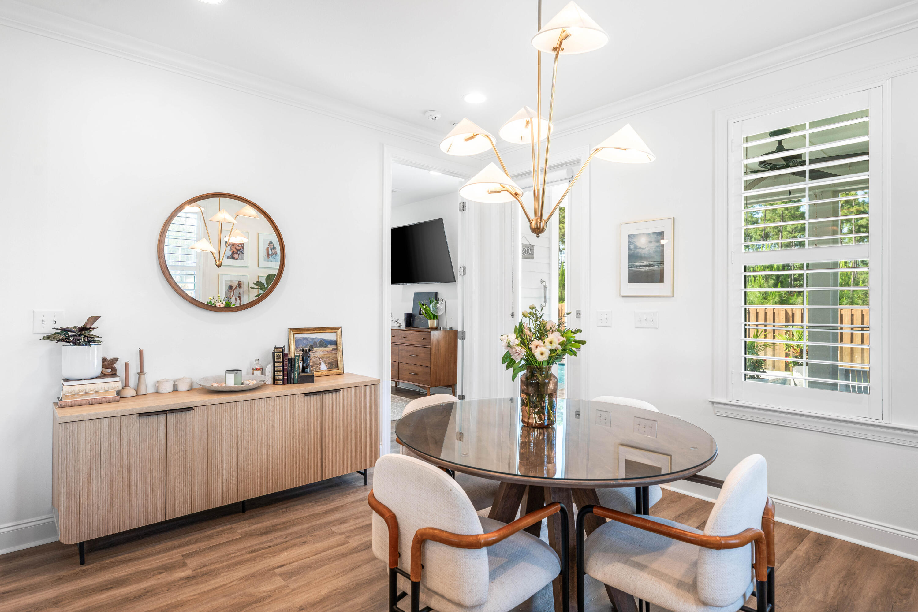 229 Windrow Way Inlet Beach Inlet Beach, FL 32461 - Photo 16 of 66 a view of a dining room with furniture window and wooden floor