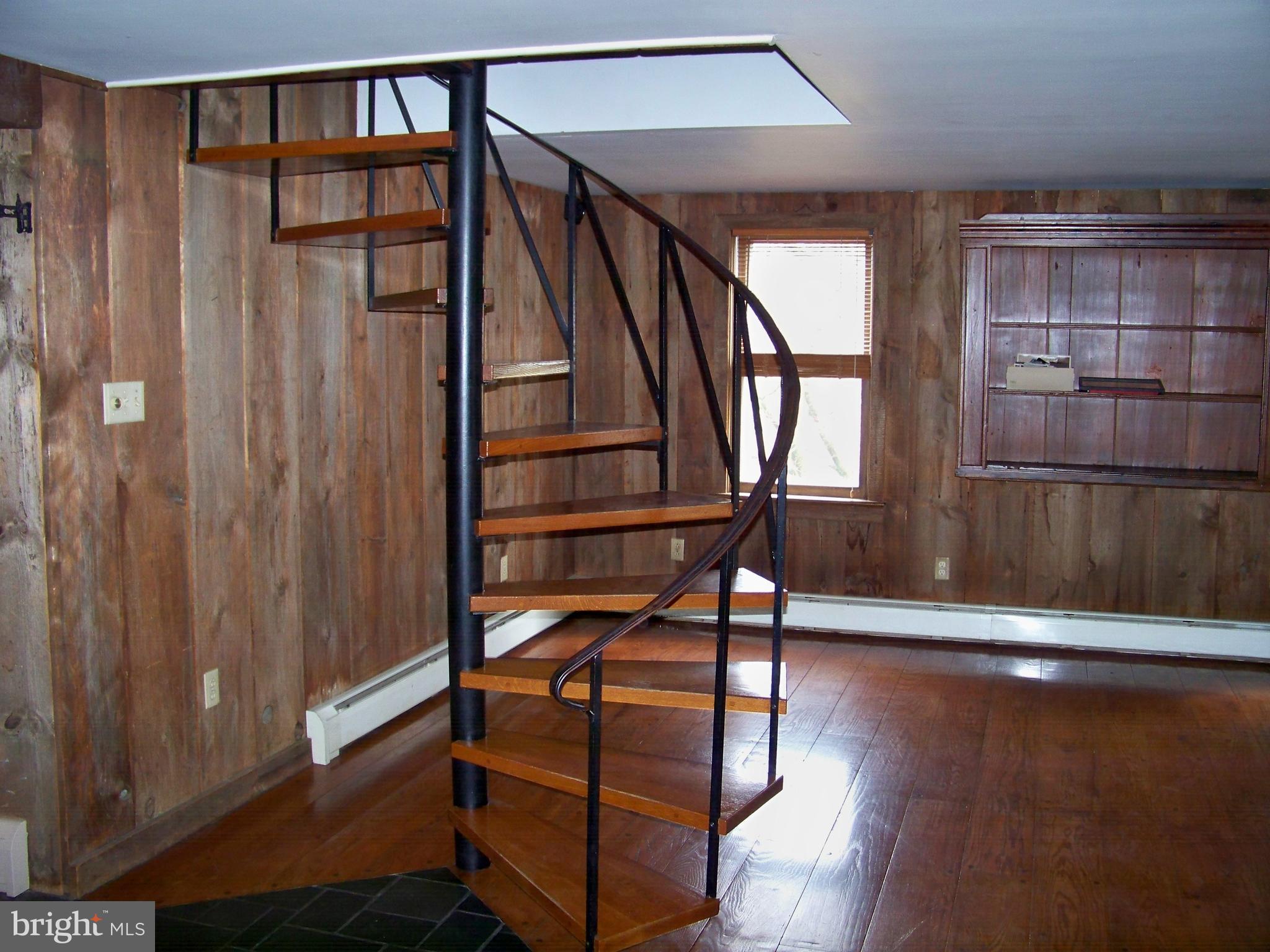 Living room & spiral staicase