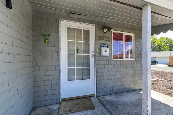 a view of front door of house